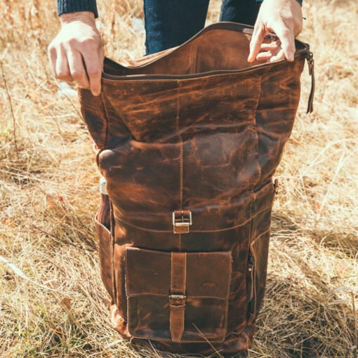 The Kobuk Leather Backpack Top-Grain Cowhide Leather Bag