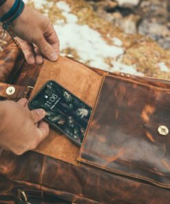 the kobuk mens leather backpack laptop rucksack antique brown wide phone