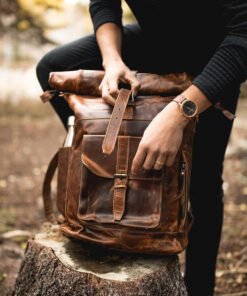 the kobuk mens leather backpack laptop rucksack antique brown3