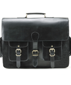 the noir black buffalo leather briefcase for men 1