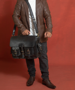 the noir black buffalo leather briefcase for men 11