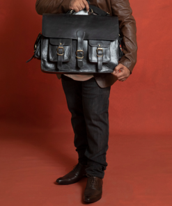 the noir black buffalo leather briefcase for men 16