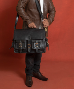 the noir black buffalo leather briefcase for men 18
