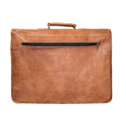 the origin leather messenger bag for men back