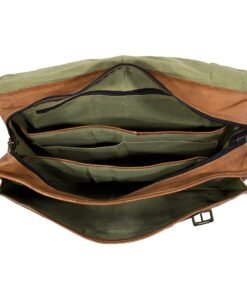 the origin leather messenger bag for men inside
