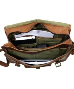 the origin leather messenger bag for men inside full