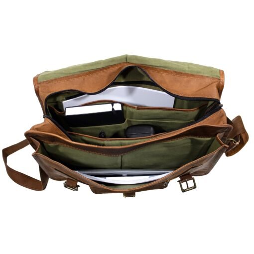 the origin leather messenger bag for men inside full