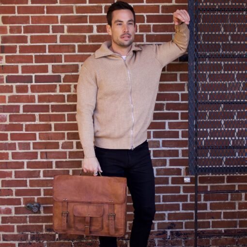 the origin leather messenger bag for men model