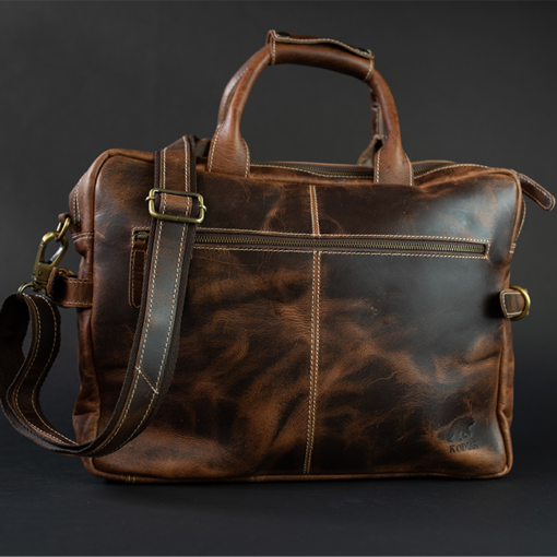 the pilot mens leather laptop messenger bag dark walnut2