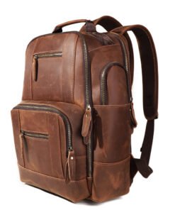 the standard top grain leather backpack for men light brown 1