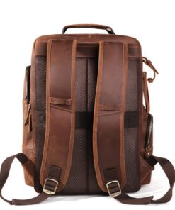 the standard top grain leather backpack for men light brown 2