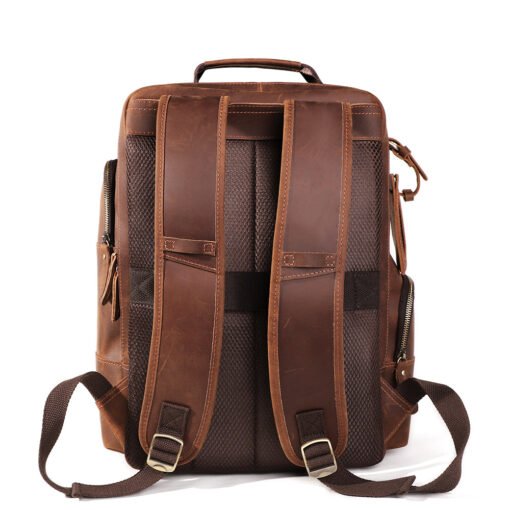 the standard top grain leather backpack for men light brown 2