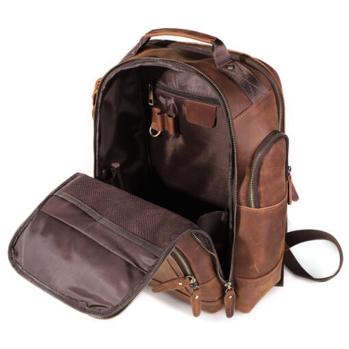 the standard top grain leather backpack for men light brown 3
