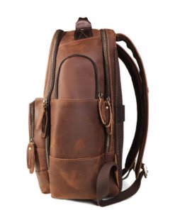 the standard top grain leather backpack for men light brown 5