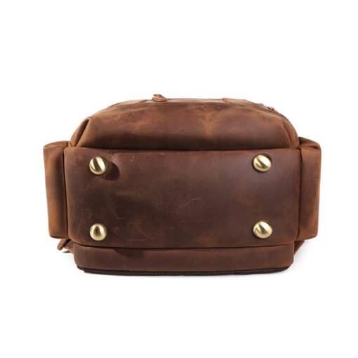 the standard top grain leather backpack for men light brown 6