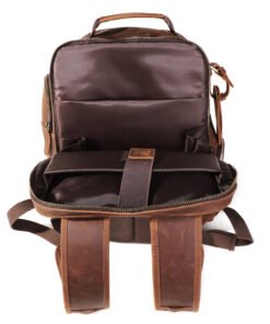 the standard top grain leather backpack for men light brown 7