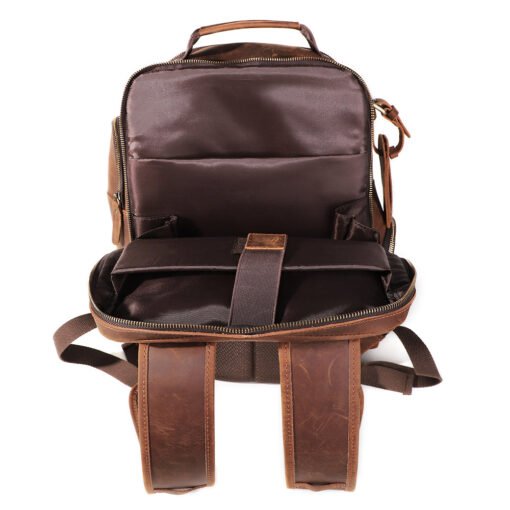 the standard top grain leather backpack for men light brown 7