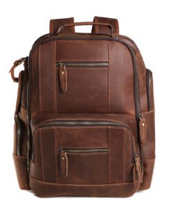 the standard top grain leather backpack for men light brown 8