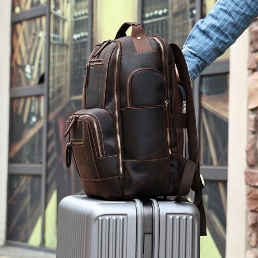 the standard top grain leather backpack for men 13