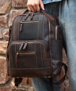 the standard top grain leather backpack for men 14