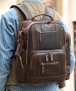 the standard top grain leather backpack for men 15