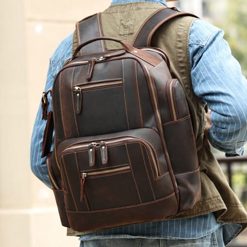 the standard top grain leather backpack for men 16
