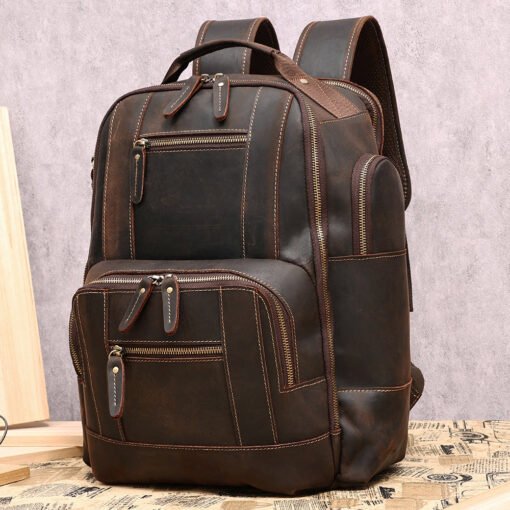 the standard top grain leather backpack for men 18