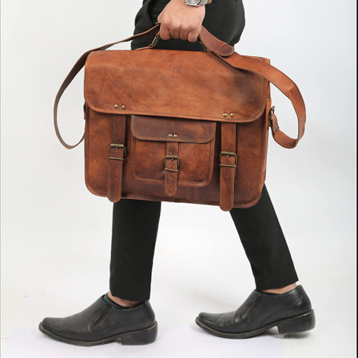 the vintage leather laptop messenger bag briefcase 1