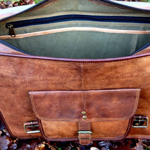the vintage leather laptop messenger bag briefcase 13