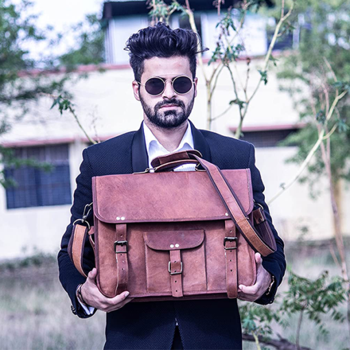 the vintage leather laptop messenger bag briefcase 2