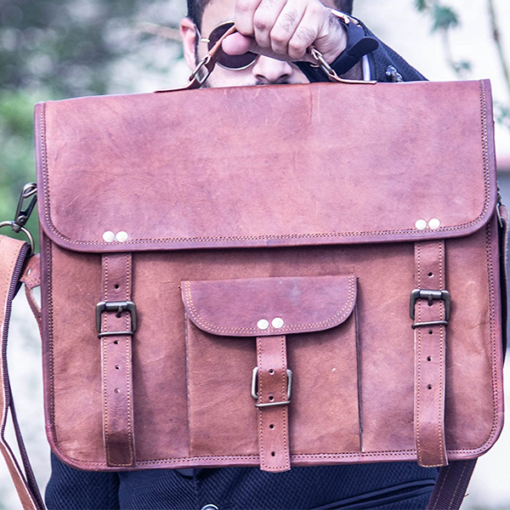 the vintage leather laptop messenger bag briefcase 3