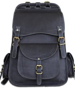 the western black leather backpack